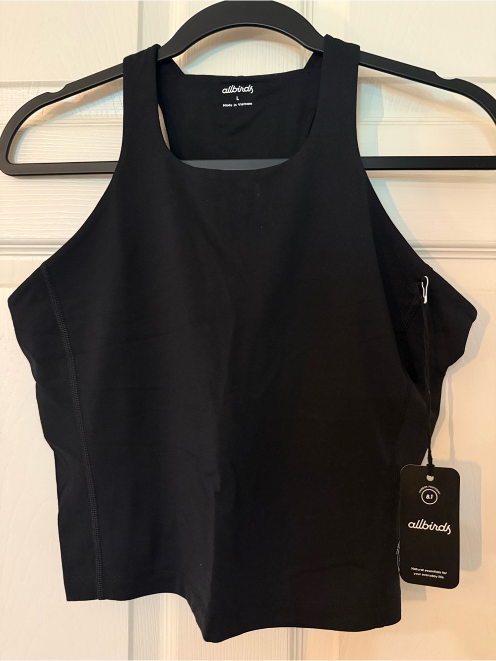Allbirds Black Women's Athletic Cropped Tank in Natural Black